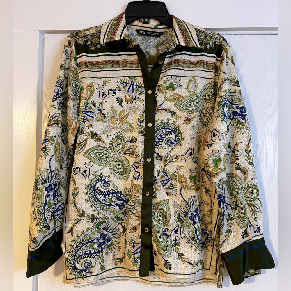 Zara Paisley Button Down Shirt